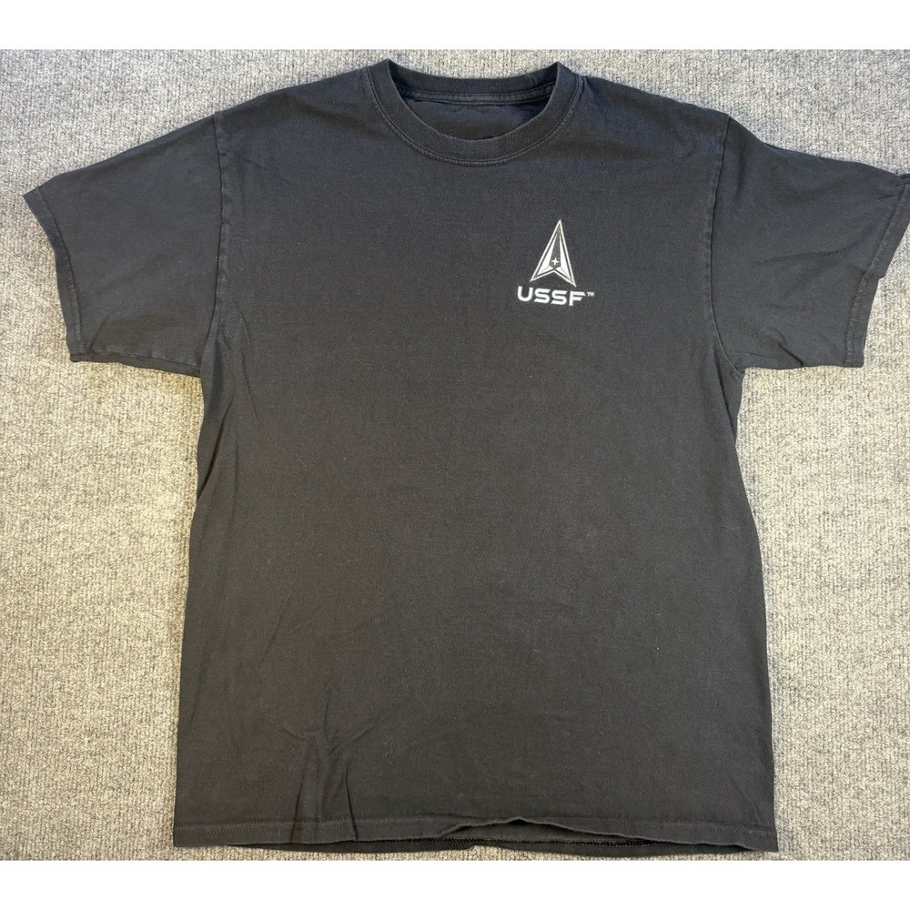 US Space Force USSF T Shirt United States Military Black Men's L Graphic Tee
